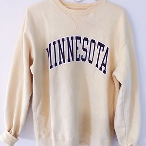 Oversized Minnesota Crewneck in Pale Yellow